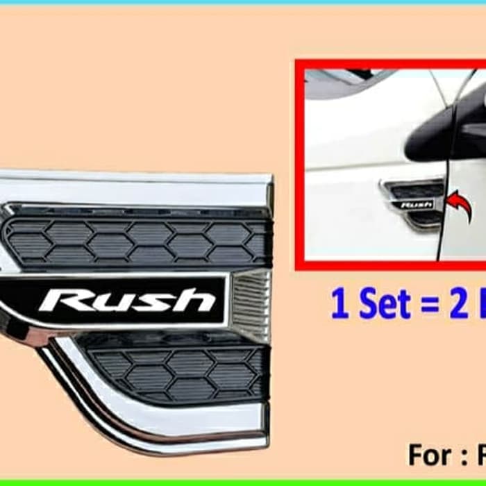 side ventilator AIR FLOW SAMPING SIDEVENT variasi TOYOTA RUSH / ALL NEW RUSH - Hitam LIS CROME