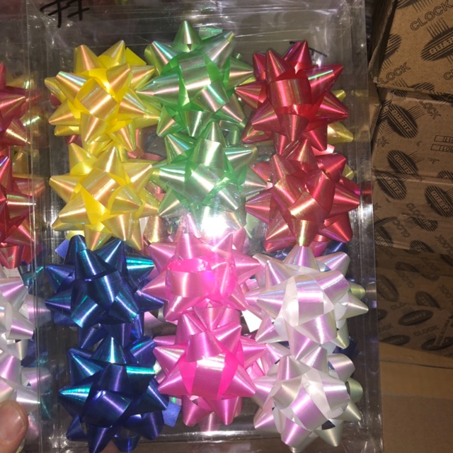 Pita bunga kecil import isi 12 buah box plastik mika bening