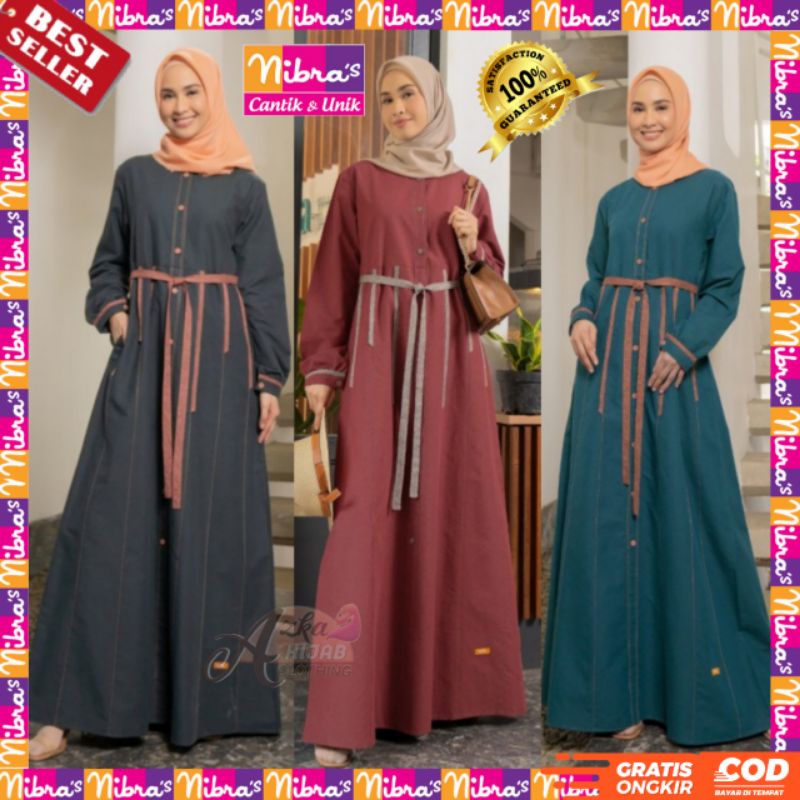 BAJU GAMIS TERBARU 2021 / GAMIS NIBRAS NB B29 / NB B 40 GAMIS NIBRAS / GAMIS SIMPLE ELEGAN / DRESS M