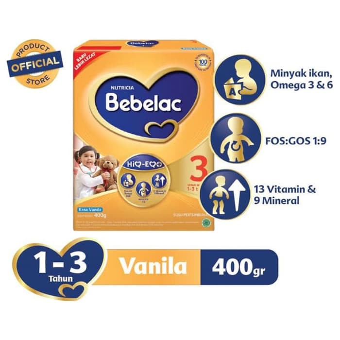 SUSU BEBELAC 3 VANILA 400 GRAM