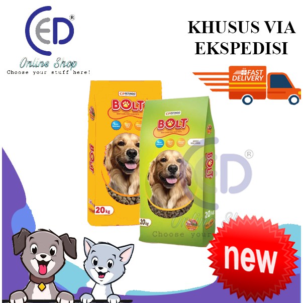 MAKANAN ANJING BOLT DOG BEEF 20KG ( EKSPEDISI )