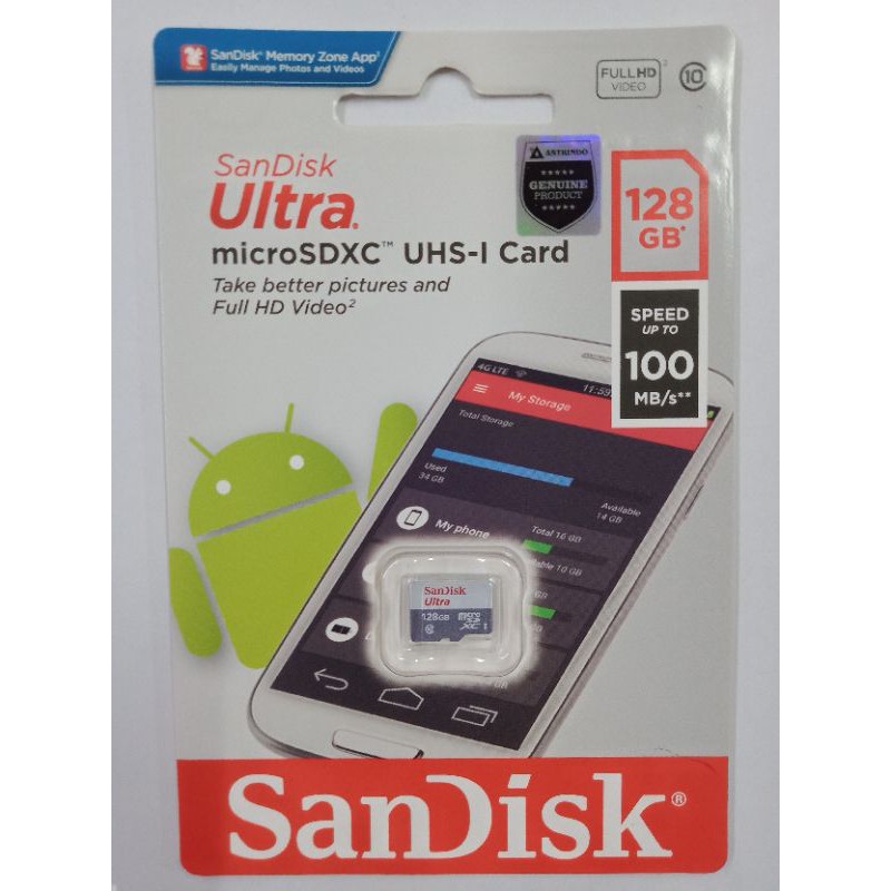MEMORY CARD ULTRA MICROSD 128GB SANDISK