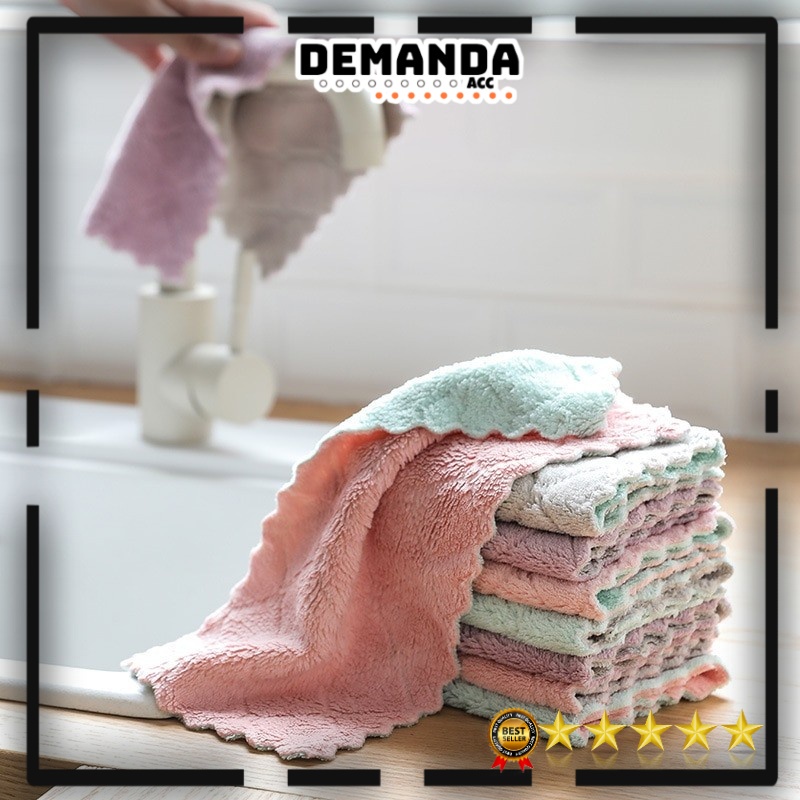 Kain Lap anti minyak Microfiber Bersih Dapur Piring Meja Penyerap Serap Air Cuci Piring Anti Minyak Dapur Tangan Serbaguna