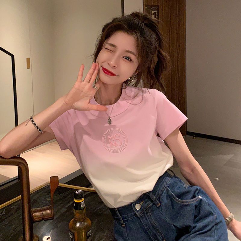 [littlecrab] Kaos Oversize Ombre NS T-shirt Two Tone 2 Warna Baju Trending Tshirt Lembut Warna Soft Berkualitas Pink Biru Putih Alexanderwang NowYork Kaos Imut Kerah Tebal Korean Style