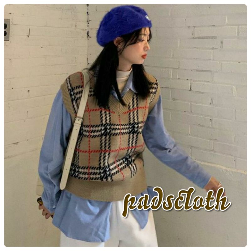 Vest Burberry Vintage Rompi Wanita Casual/rompi rajut wanita style korea