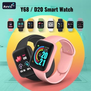 Smartwatch Y68 D20 Jam Tangan Digital Bluetooth Macaron Color Waterproof Sport Fitness Exercise Heart Rate Smart Watch