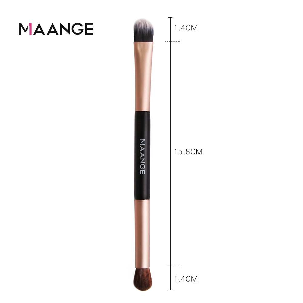 MAANGE Professional Double-End Eyeshadow Makeup Brush / Kuas Rias Multifungsi Untuk Memadukan, Foundation, Bubuk, Concealer, Stabilo / Alat Kosmetik Dasar Harian