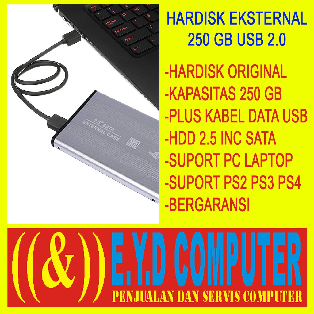 Tips HARDISK EKSTERNAL 250GB USB 2.0 HDD HARD DRIVE EXTERNAL NB ...