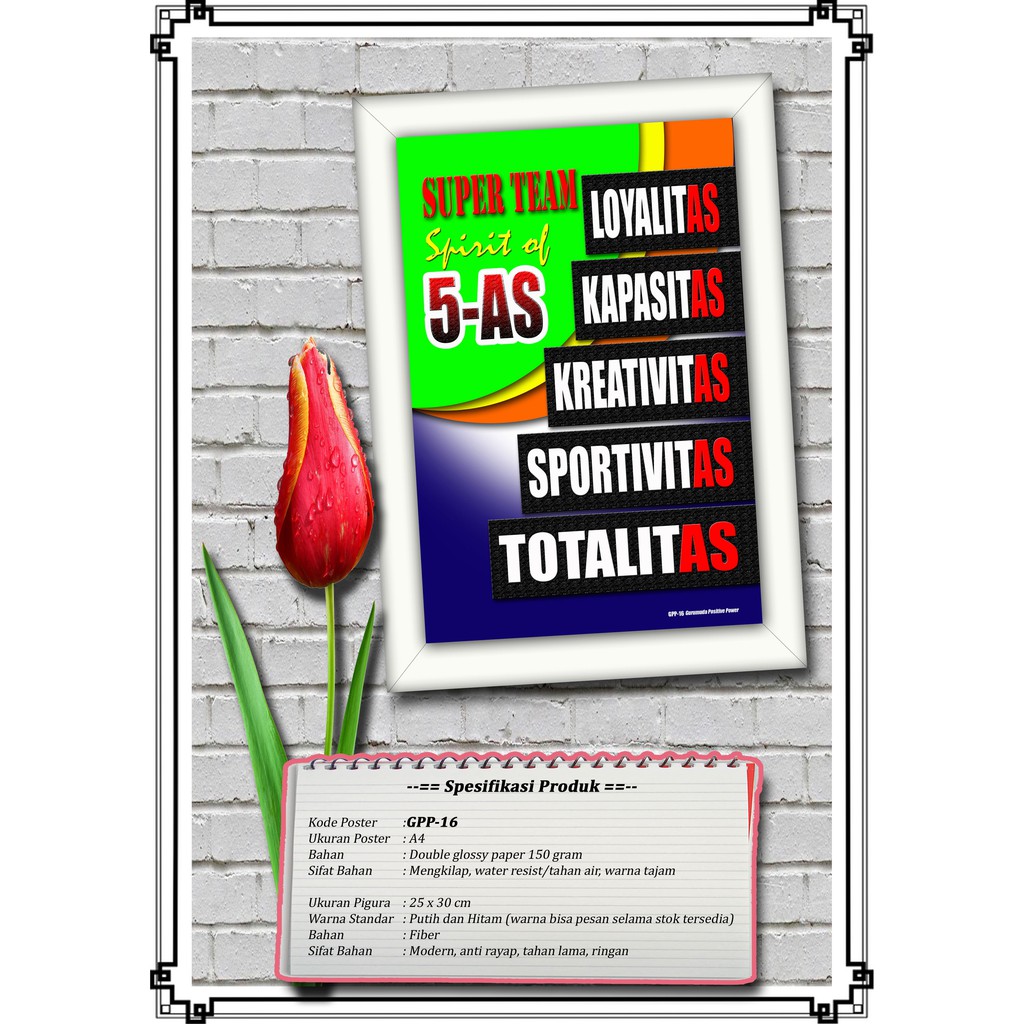 Pigura Kata Gpp 16 Poster Kata Motivasi Islami Hiasan Dinding