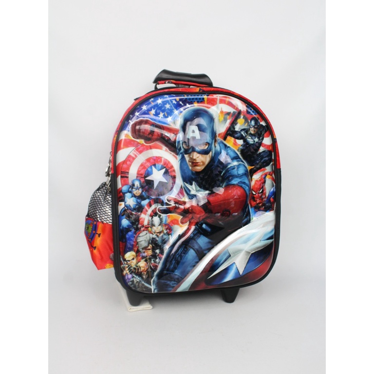 Tas Troli Tas Trolley Tas Anak TK Tas Anak SD Cowok Motif Spidermen Free Kotak Pensil