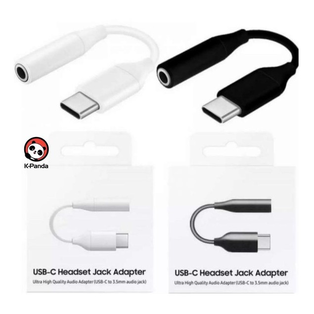 Splitter Adapter Converter Audio USB C to Jack 3.5mm  Original Warna Hitam