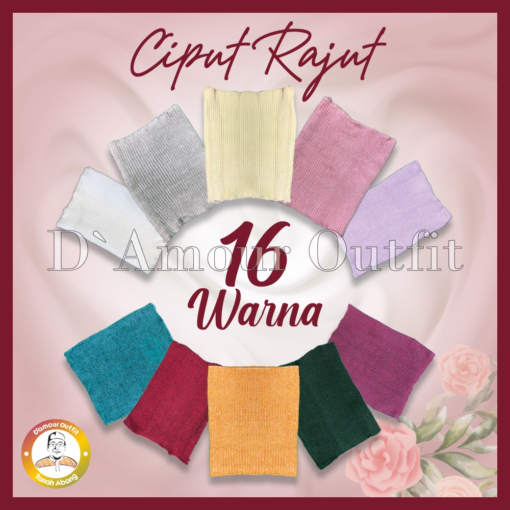 Bandana Rajut, Ciput Bandana Rajut, 16 Warna Ciput Bandana Inner Ciput Rajut