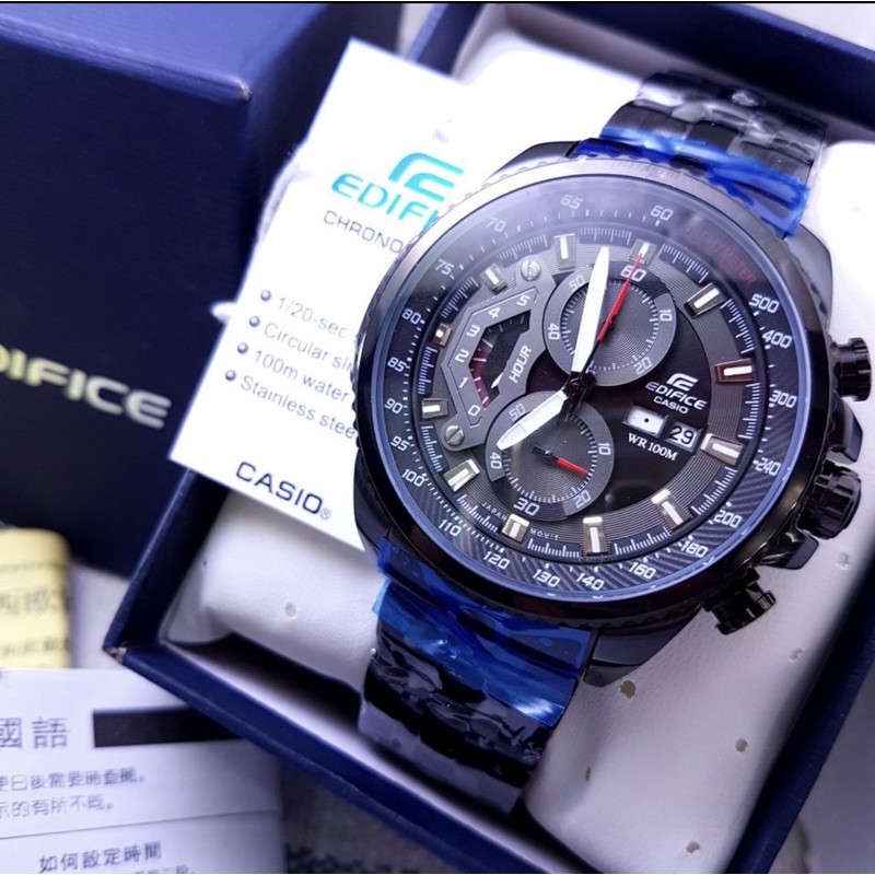 Jam Tangan Pria Merk Casio Edifice Type EF 558 Stainless Steel
