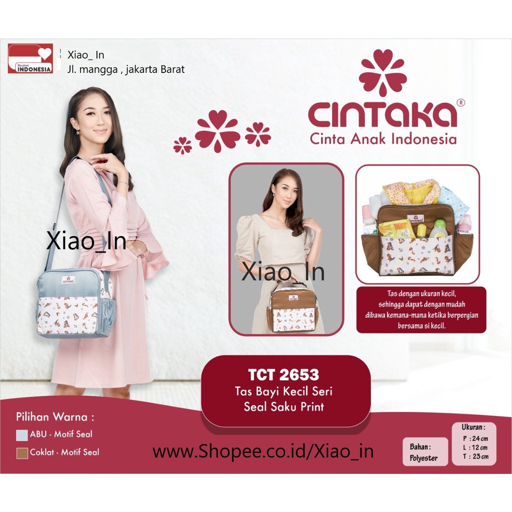 Chintaka Tas Bayi Kecil saku print seri SEAL TCT2653