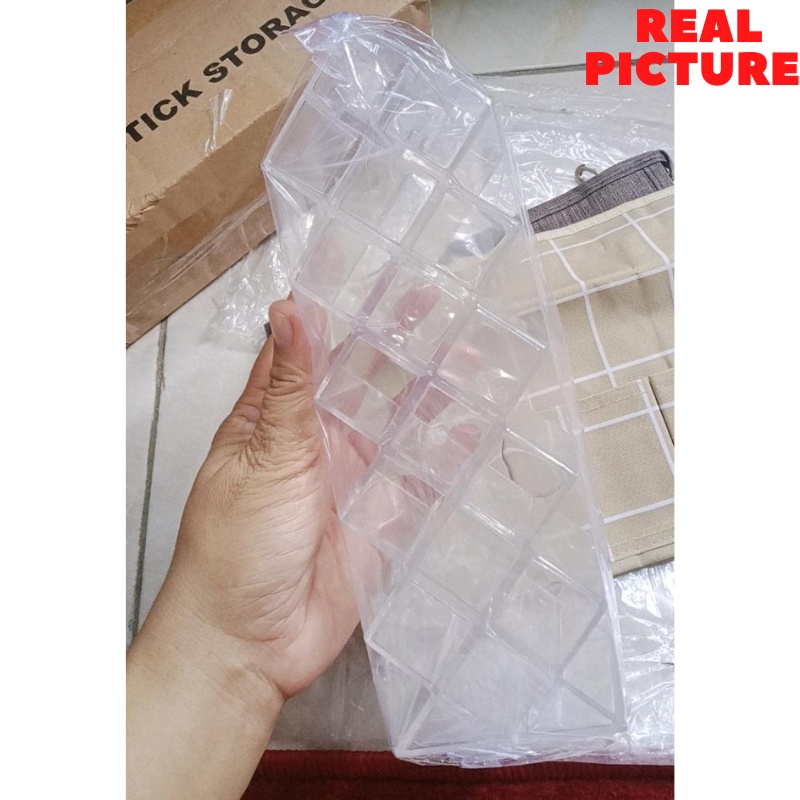 Kotak Lipstik Acrylic 16 Slot Rak Tempat Lipstik Alat Kosmetik box Lipstick Organizer Rak Makeup kecantikan kosmetik Tempat Lipstik Akrilik 16 Slot Transparent Tempat Lipstik Holder Kotak Penyimpanan Acrylic