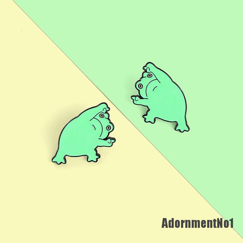 (Adornmentno1) Bros Pin Enamel Desain Katak Lucu Hias Cermin