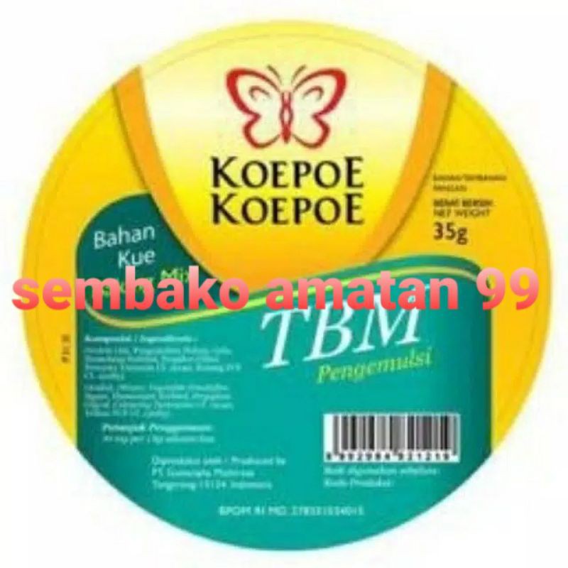 

Tbm Koepoe Baking Mix Pengemulsi Emulfisier / Bahan Kue 35 Gram