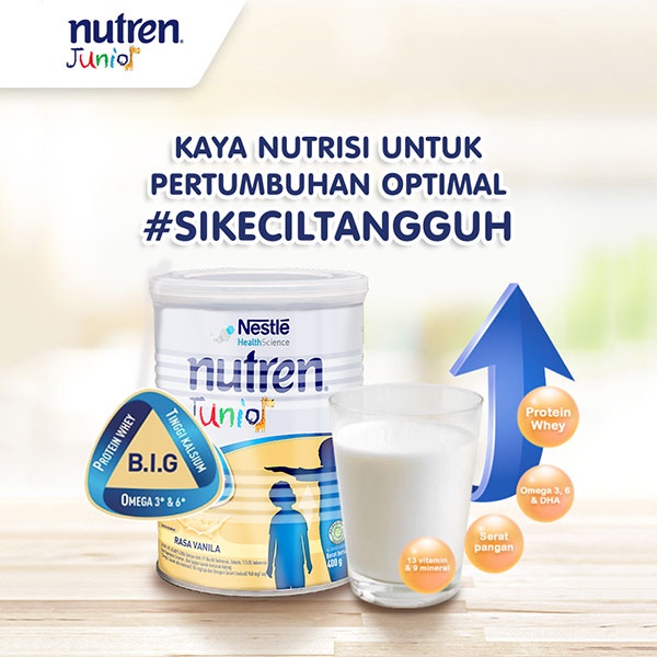 NESTLE Nutren Junior Susu Pertumbuhan Vanila 1-10 tahun Kaleng 400g 800g