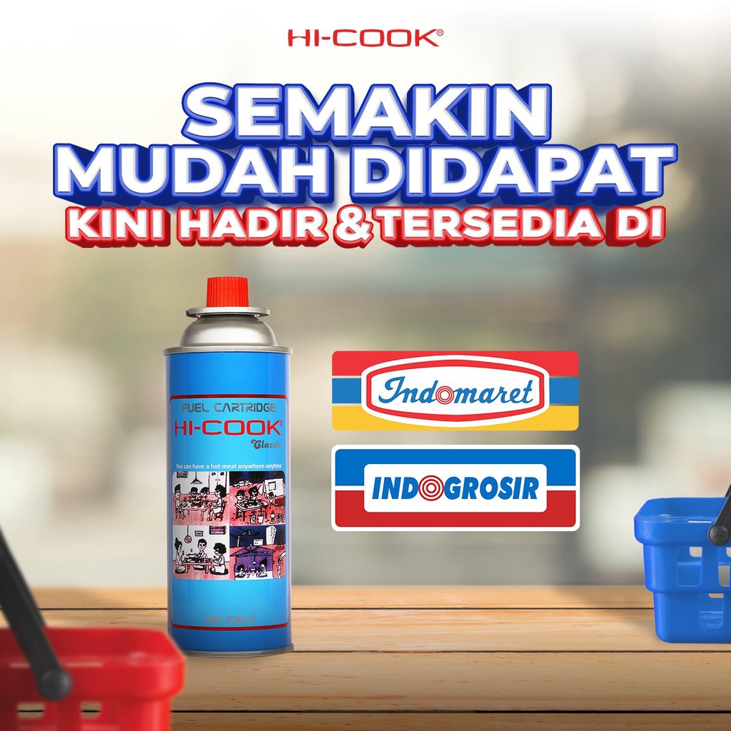 Gas HI-COOK ASLI / HI-COOK untuk Kompor Portable Original - 230GR (Bukan Refill)