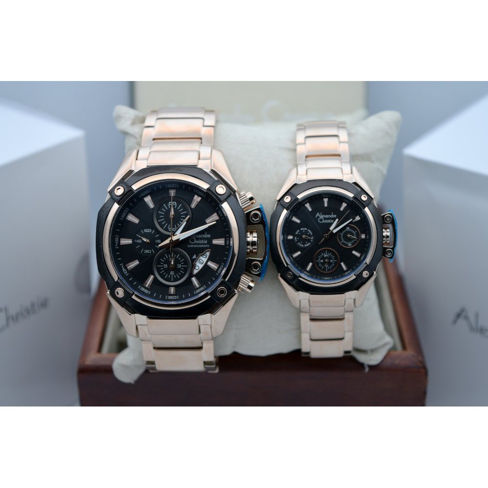 Alexandre Christie AC 6225 Gold Black Couple Edition Original