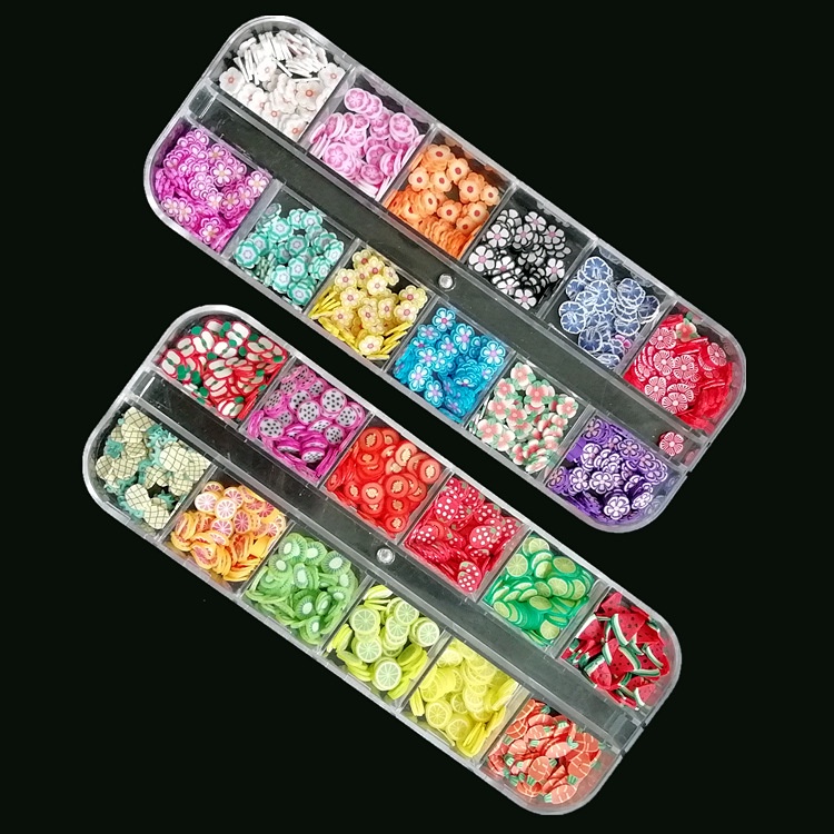 12kisi 3D Plastik Bunga Buah Kuku Dekorasi DIY Nail Art Tips Manicure Polish Decor Aksesoris