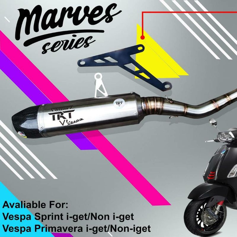 Knalpot Vespa Matic Vespa Sprint125 Sprint150 Vespa Primavera i-get/non i-get Marves Triton Exhaust