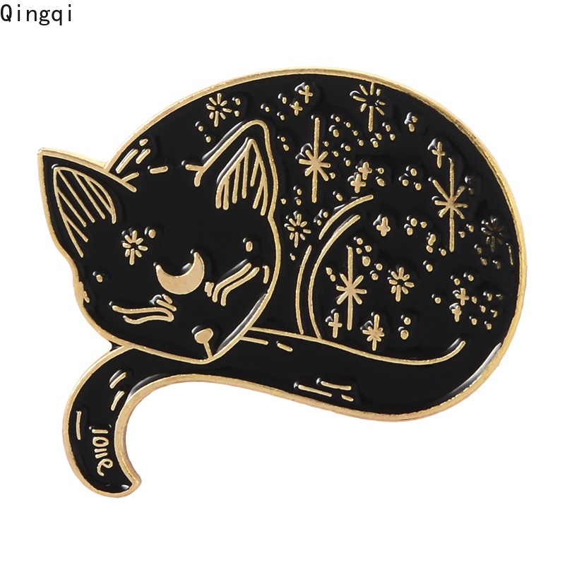 Bros Pin Enamel Bentuk Kartun Kucing Hugging Cat Untuk Pakaian