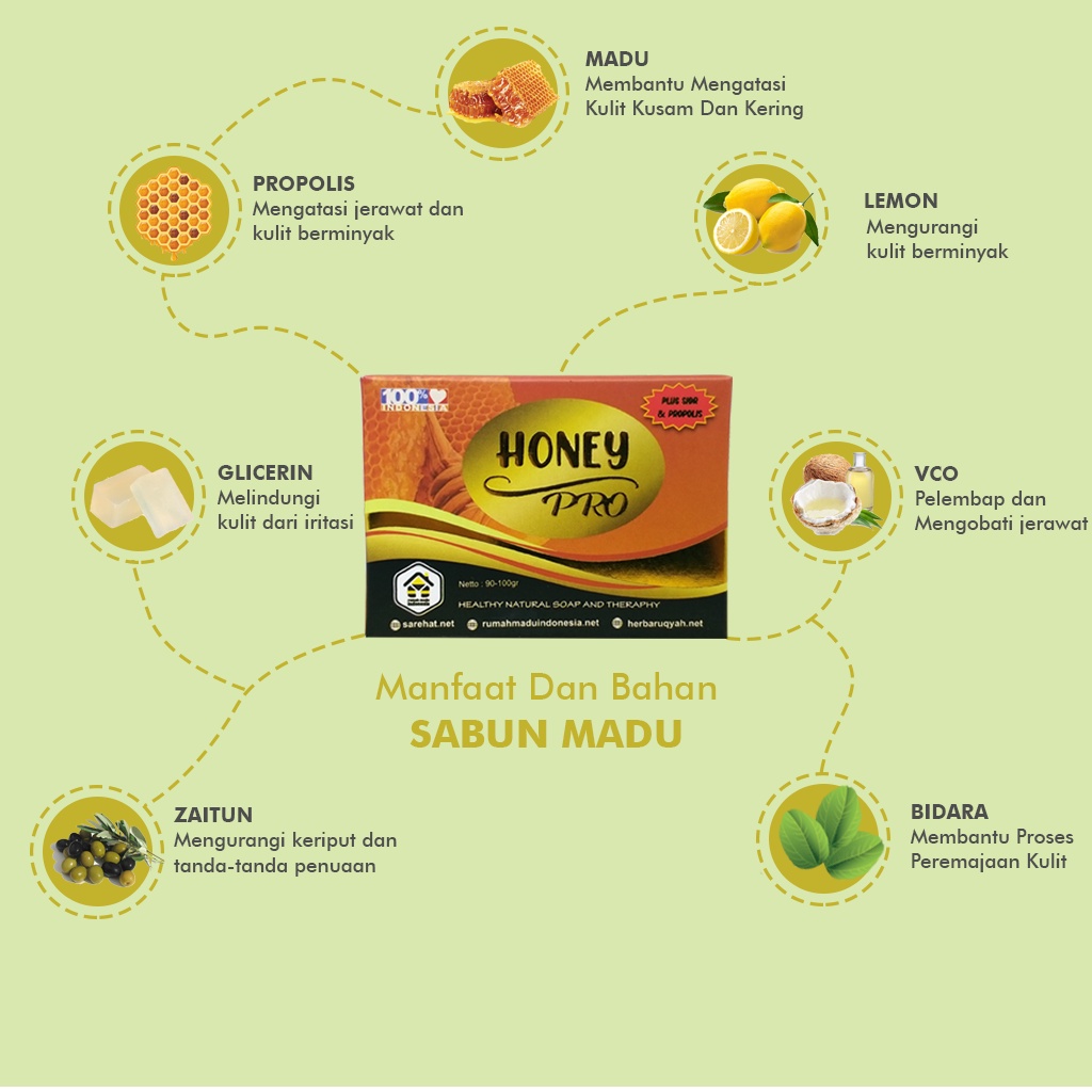 Sabun Madu | Sabun Herbal | Sabun Muka Pria Pemutih Pembersih Wajah | Sabun Madu Khusus Wajah  | Sabun Propolis | HONEY SOAP Sabun Jerawat Dan Bekas Jerawat | Sabun Pelembab Kulit Kering | Sabun Organik Sabun Batangan