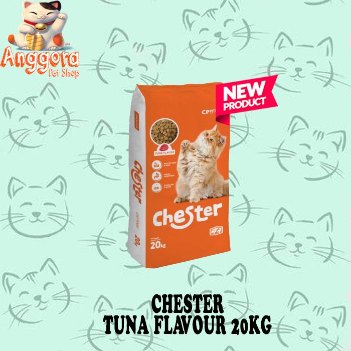 Makanan kucing kering CHESTER rasa Tuna 1kg - Makanan kucing murah