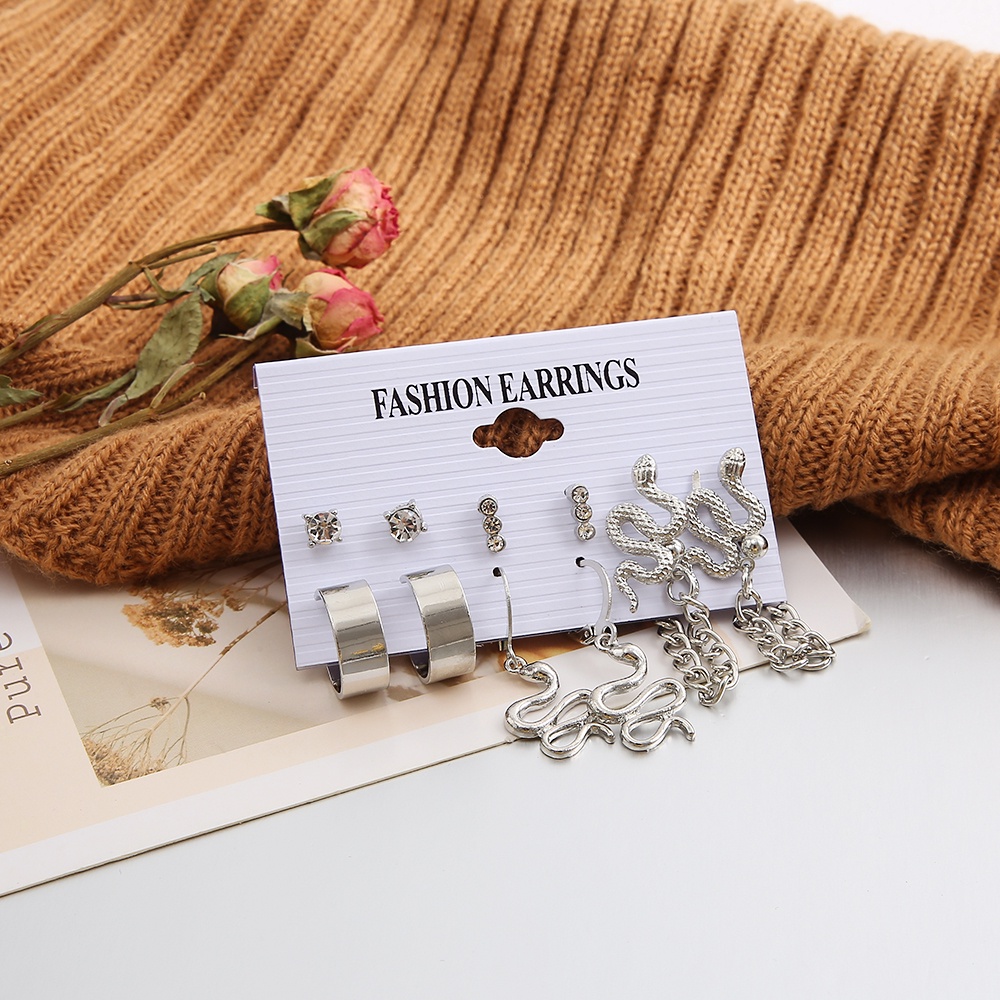 IFYOU Set Anting Stud Desain Kupu-Kupu Aksen Mutiara Warna Emas Silver Gaya Bohemian Untuk Wanita