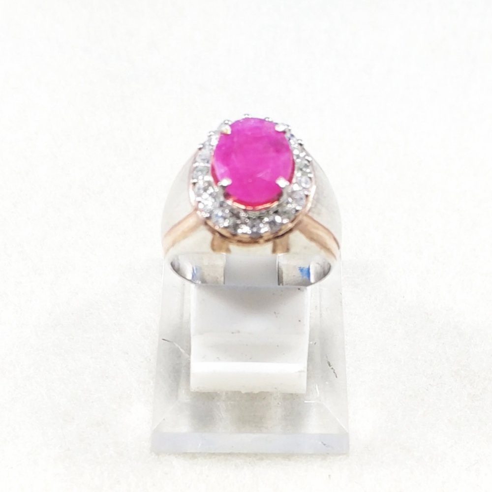 CINCIN BATU AKIK PERMATA NATURAL PINKISH RED RUBY CORUNDUM PREMIUM QUALITY