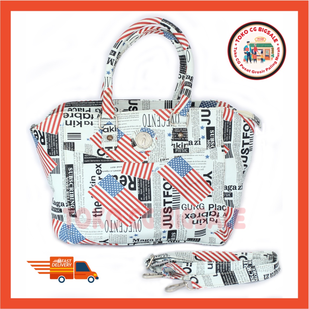 TOKOCGBIGSALE TAS WANITA IFA AMERICAN FLAG SIMPLE CASUAL TOTE BAG