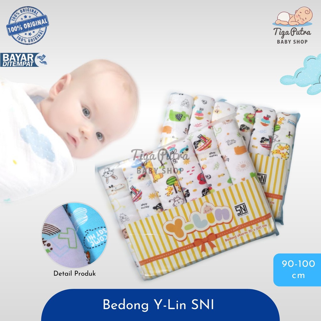 Kain Bedong Bedongan Bayi Jumbo Polos Motif Y-Lin SNI