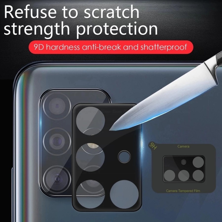 FULL FRAME 9H Samsung S21 FE A12 M12 Tempered Glass Camera Screen Protector Pelindung Camera