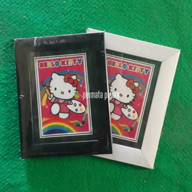 Pigura 5R Full / 4R Pakai List Polos Hitam/Putih/Emas/Silver