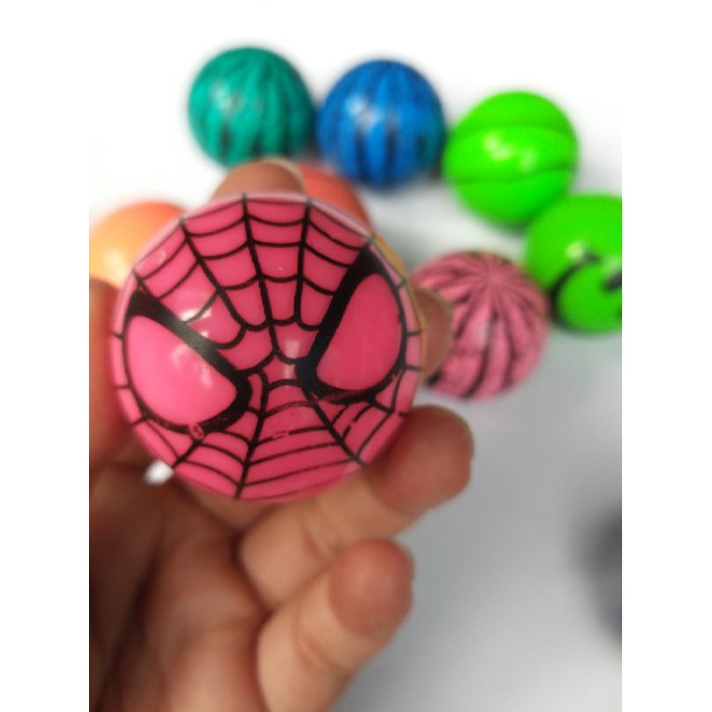 Bola Bekel Diameter 4cm Motif Bola Smile Spider Watermelon Unik Murah