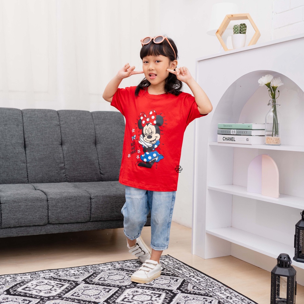 Baju kaos distro anak perempuan grosir baju murah Supplier Besar Baju kaos Anak Lucu Perempuan Kartun Boneka lucu Mini Merah