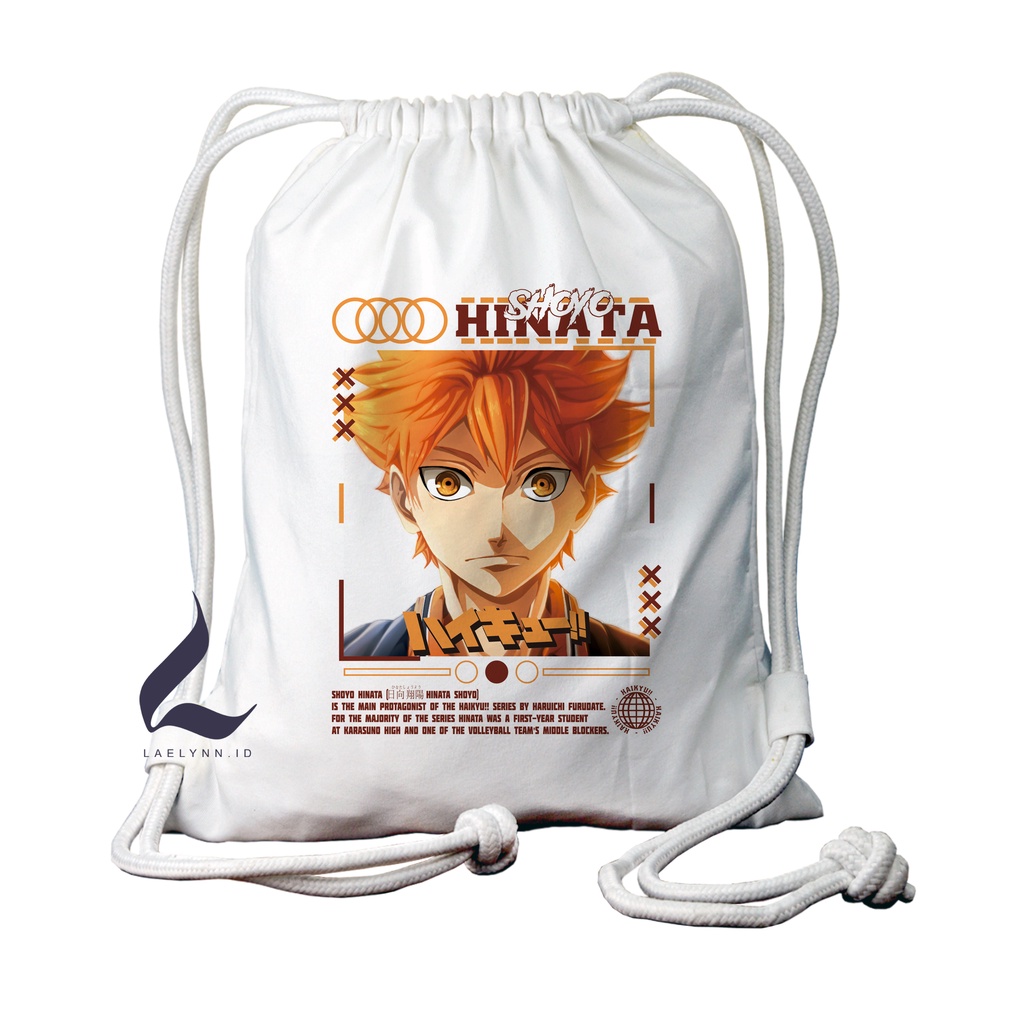 LAELYNN - STRING BAG TAS SERUT KANVAS PREMIUM Motif Anime Haikyu  - HKY0108