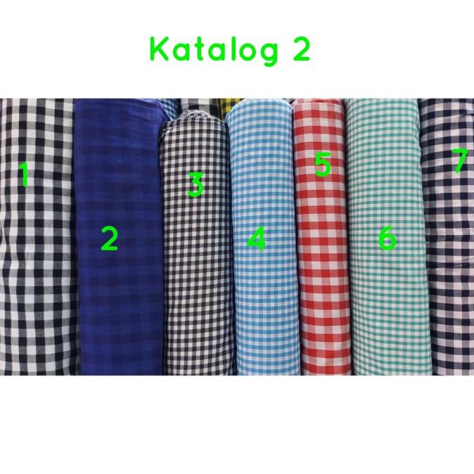 kain katun yandet kotak kecil/bahan kemeja dan celana