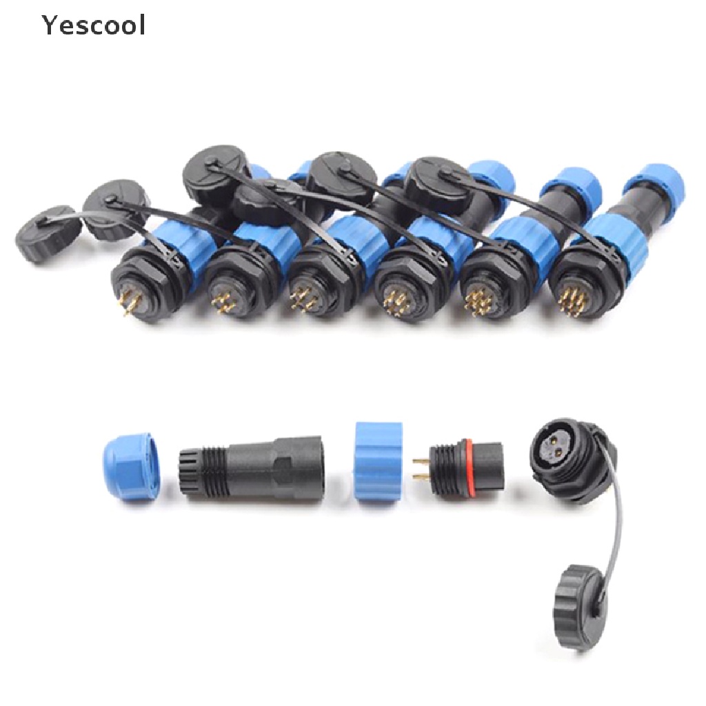 Yescool SP16 IP68 Konektor Male Plug &amp; Female Socket 2 / 3 / 4 / 5 / 6 / 7 / 8 / 9 Pin