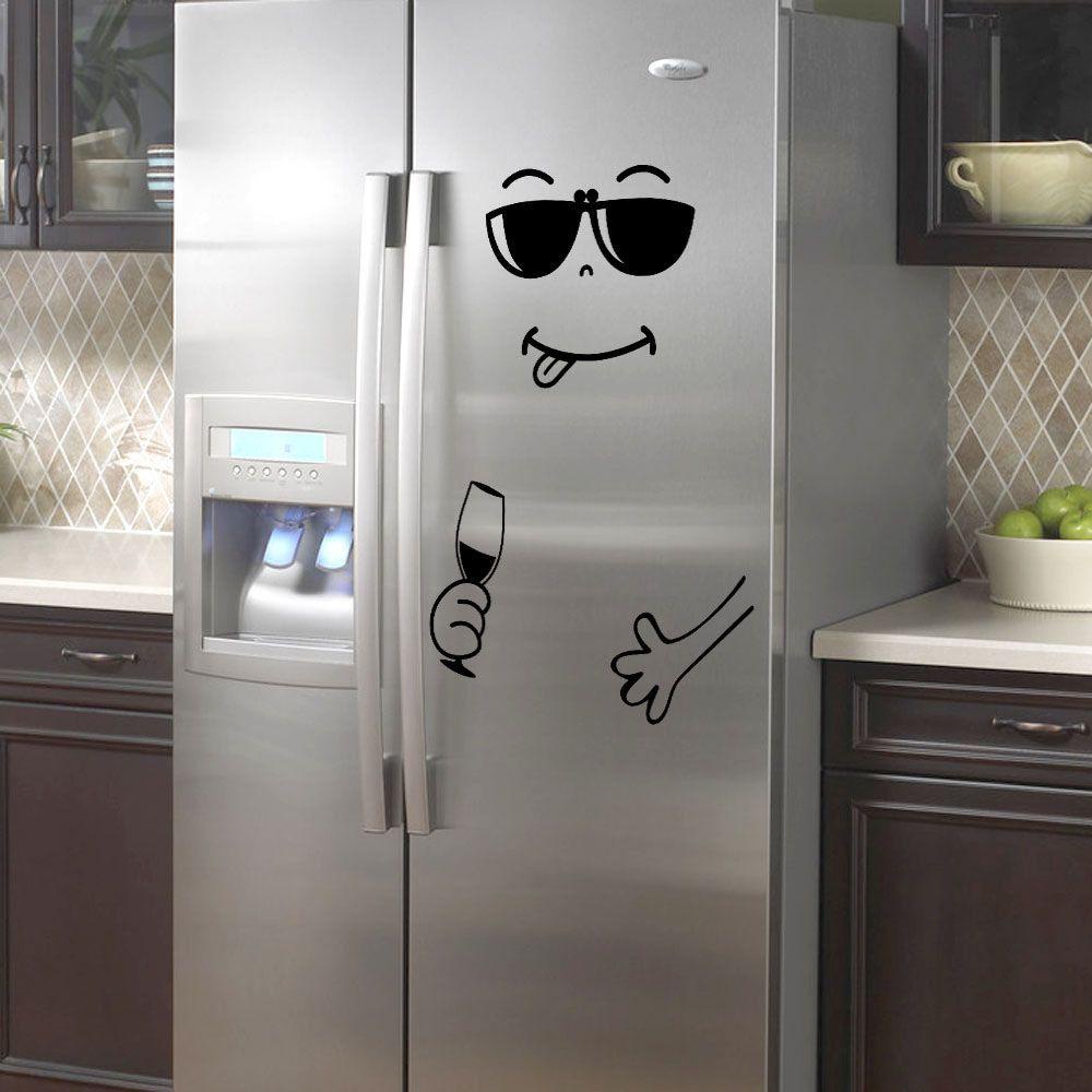 Stiker Kulkas SOLIGHTER Art Cute Kitchen &amp; Dining Refrigerator Decal