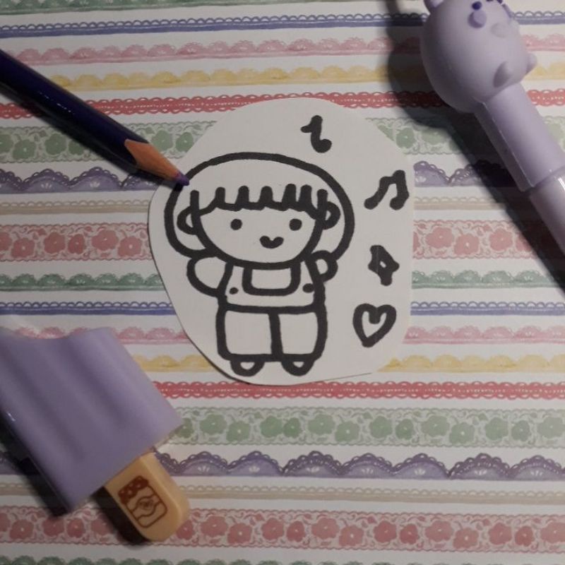 

BSA7 Warm Hugs-Music Girl Big sticker special Bisa Di warnai