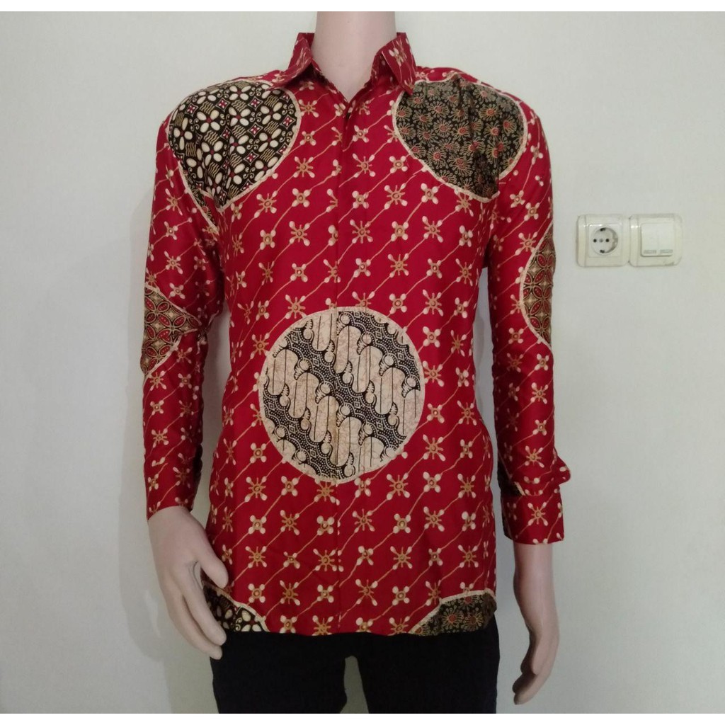 Kemeja batik semi sutra furing / baju pria / kemeja lengan panjang / baju lengan panjang /baju batik