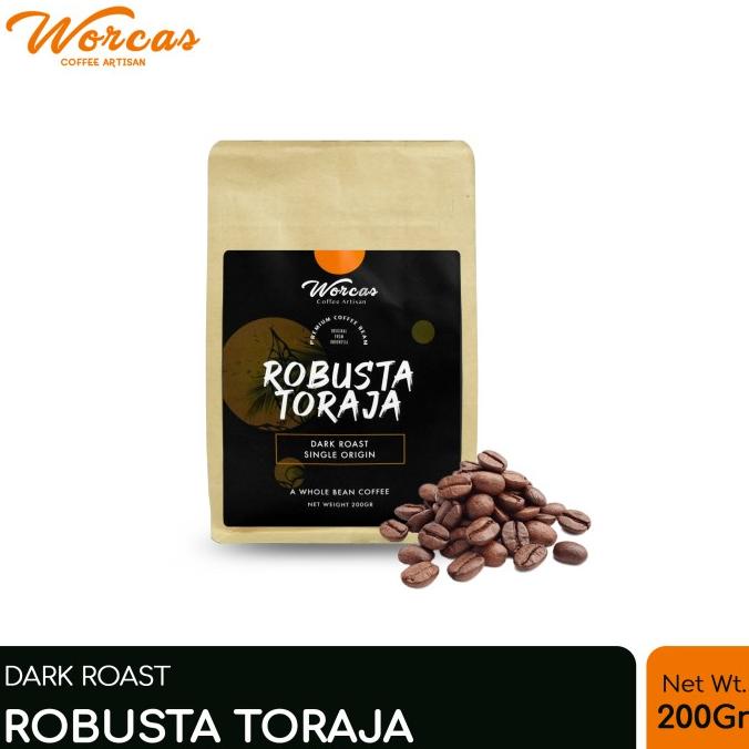 

[ COD ] WORCAS Kopi Robusta Toraja 200gr - Medium Dark Roast TERBAIK Kode 441