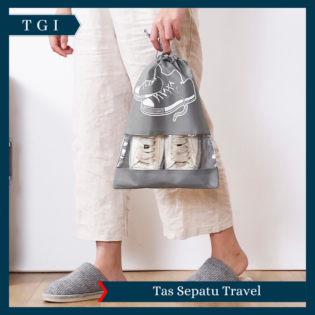 TGI - TAS SEPATU SPONBOUND SERUT KOREAN SHOE BAG TRAVEL SHOE POUCH MURAH