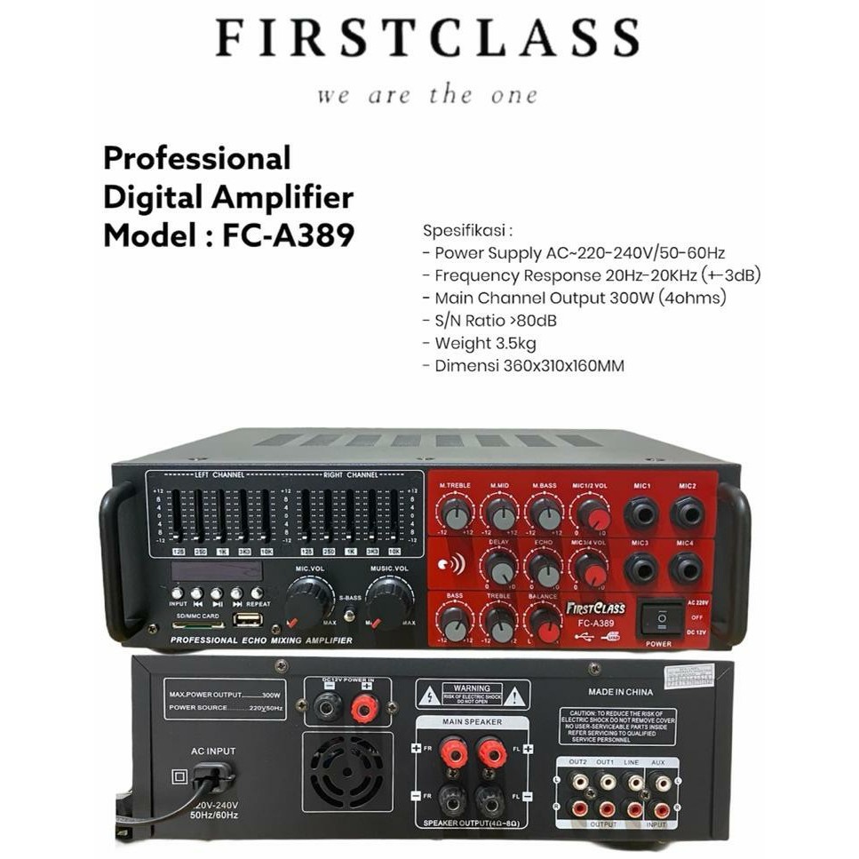 AMPLIFIER FIRST CLASS FC A389 DIGITAL AMPLIFIER FIRSTCLASS FC A 389