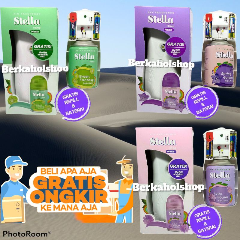 PROMO stela matic +refil new size 225ml(alat +refil225ml+baterai)