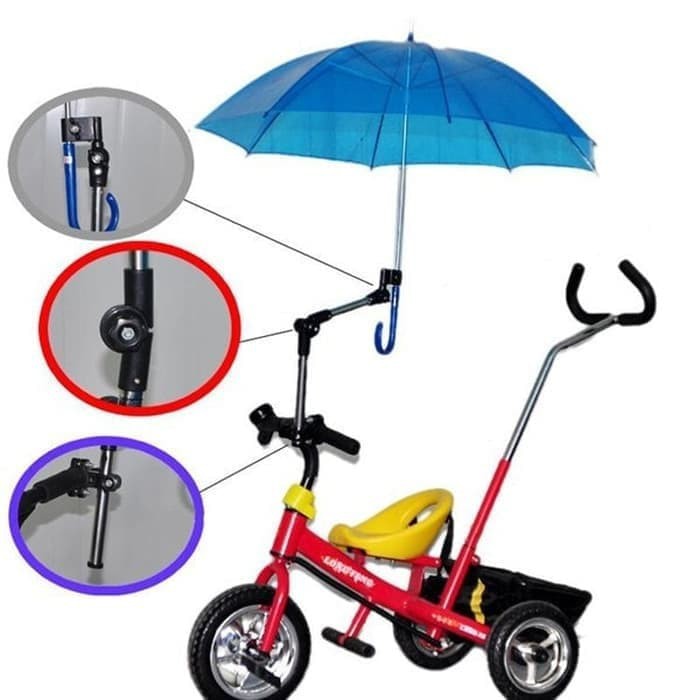 Tongkat Lipat Penjepit Payung di Sepeda Alat Penyangga Payung Holder Stand Stroller Bayi