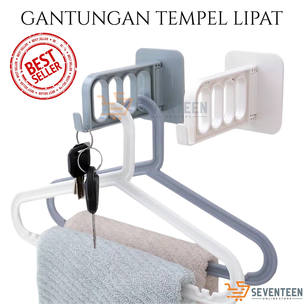 GANTUNGAN TEMPEL HOOK LIPAT / GANTUNGAN STAND HANGER JEMURAN / GANTUNGAN BAJU DINDING