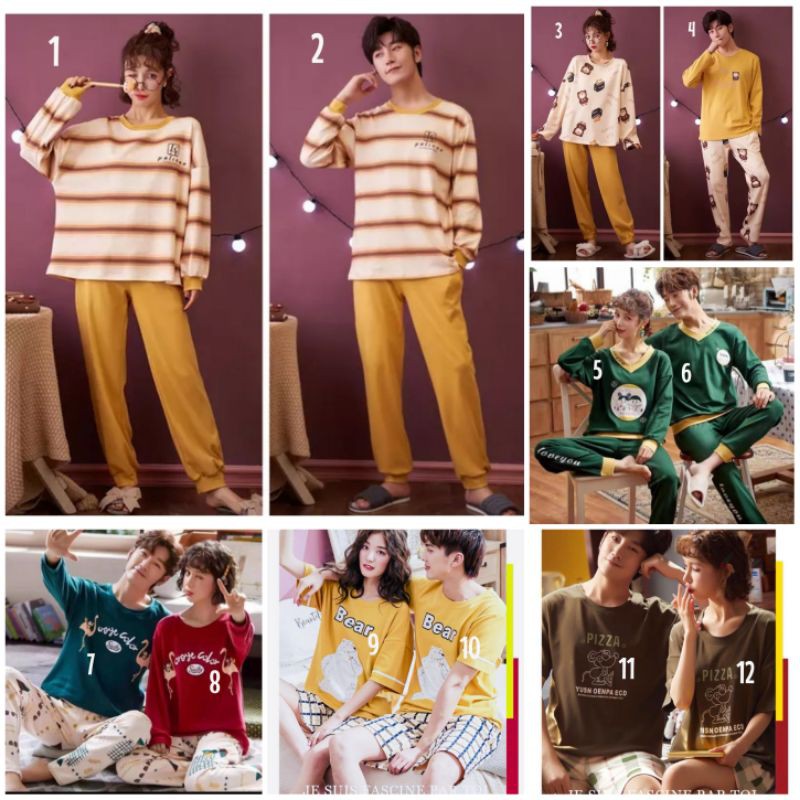 Baju tidur couple import murah piyama import couple murah C14-D3